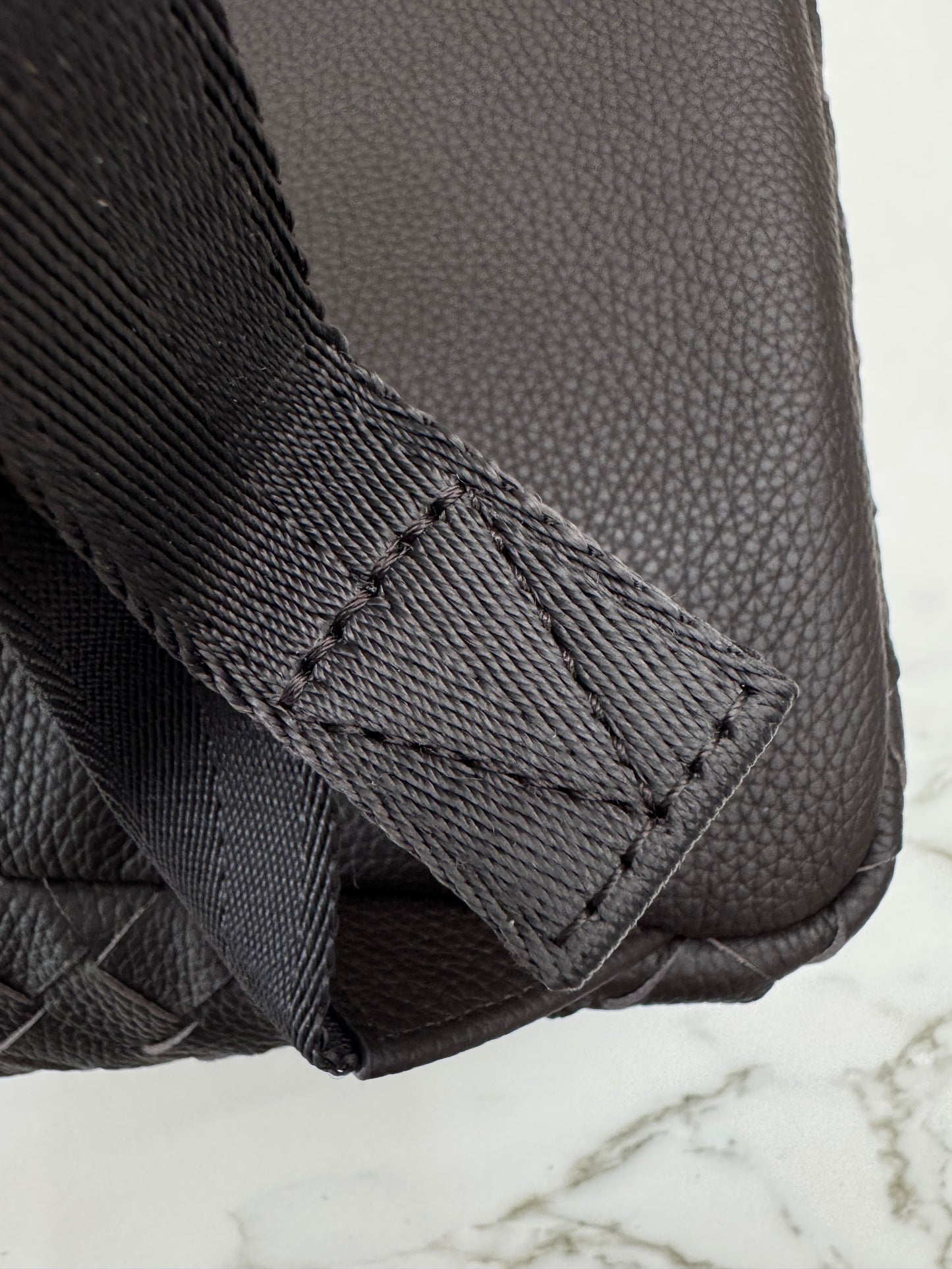 BV Intrecciato Backpack Grained Calfskin Fondant