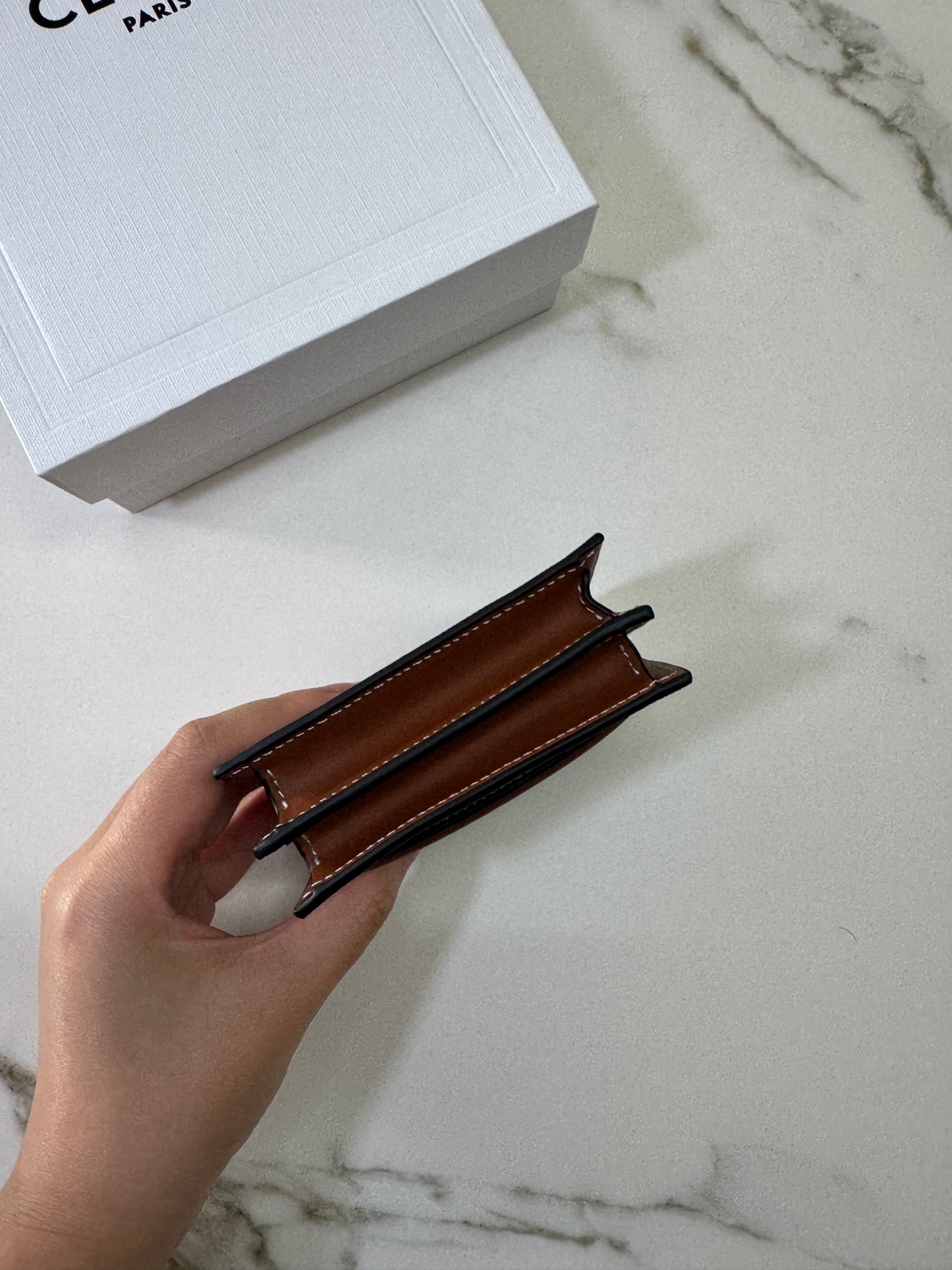 CELINE Canvas 老花雙層卡包