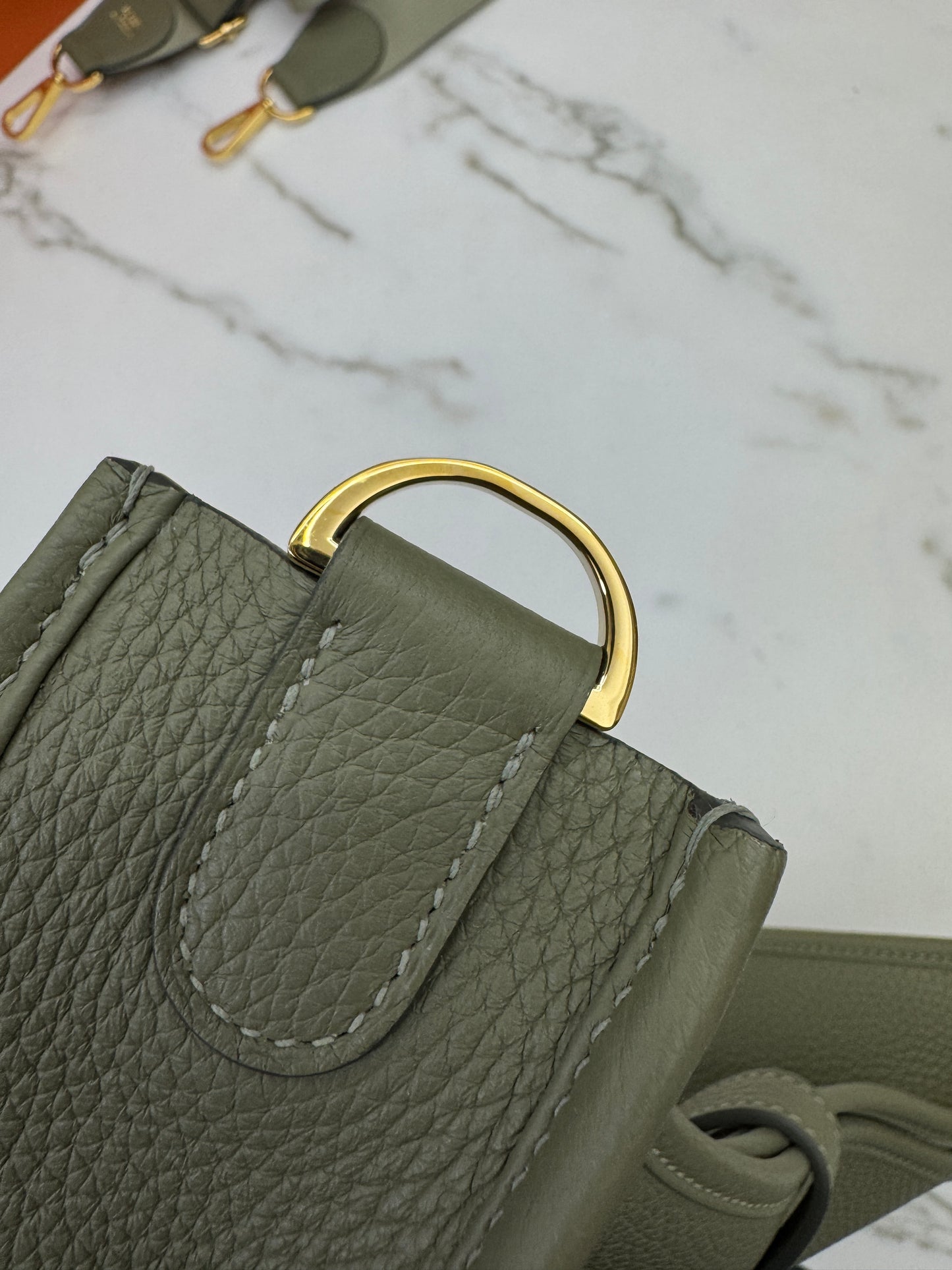 HERMES Evelyne 33 鼠尾草綠金扣 Q1 Sauge GHW