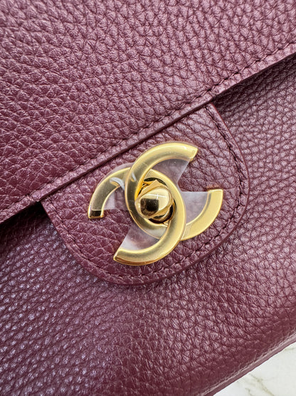 CHANEL 26S Maxi Flap Bag Small 酒紅色金扣 Burgundy GHW