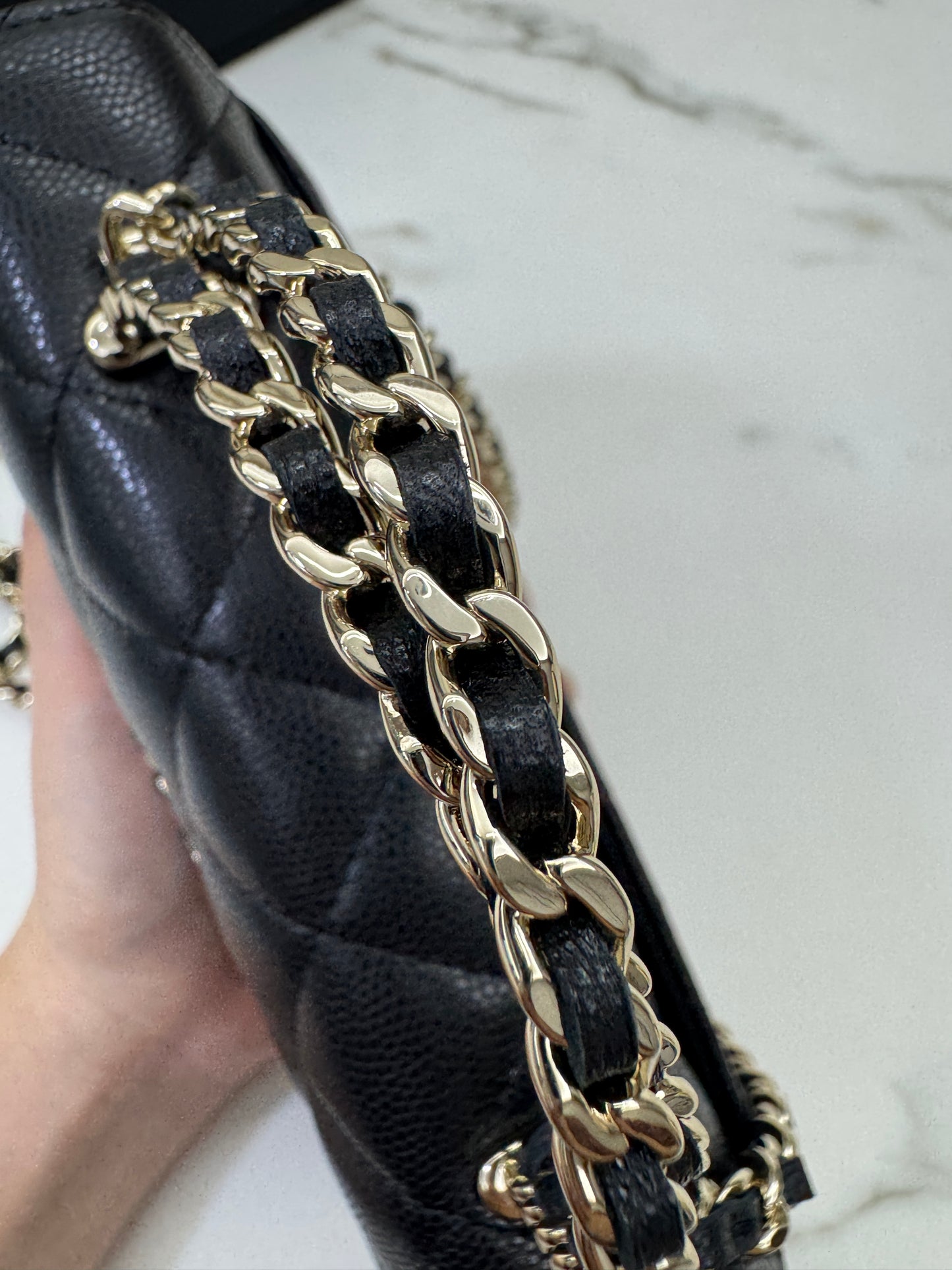 CHANEL 25S Kelly 橫版手機包 黑色