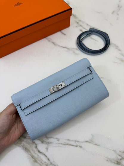 HERMES Kelly to-go 聖杯藍 08 Blue Pale Epsom PHW