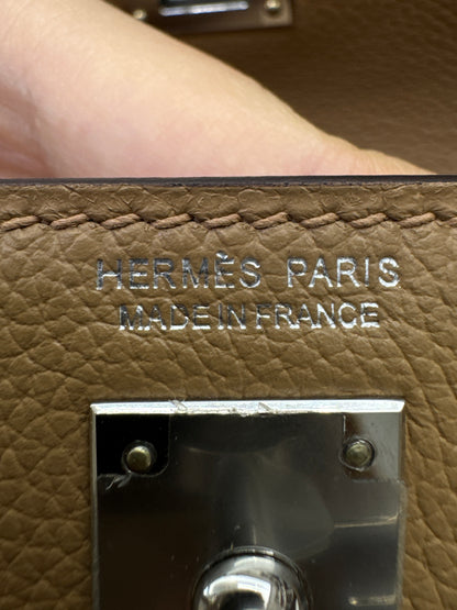 HERMES Kelly Danse 奶茶色銀扣 Chai Evercolor PHW