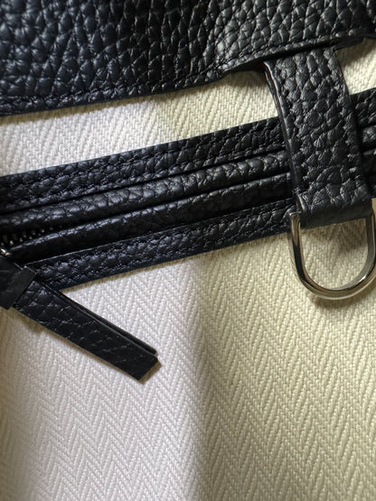 THE ROW Marguax 12 黑銀荔枝紋