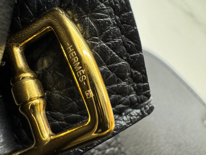 HERMES Halzan 25 黑金 Noir TC GHW