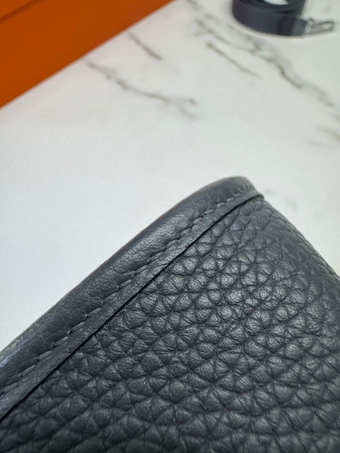 HERMES Mini Evelyn 石板灰銀扣 85 Ardoise PHW