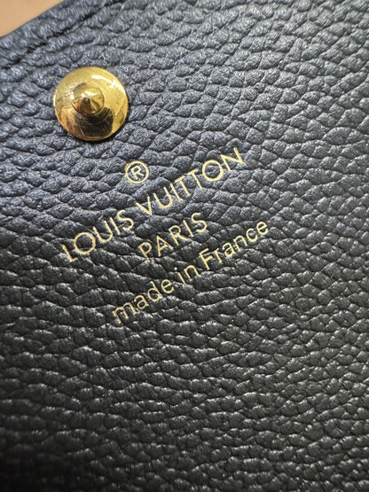 LV Rosalie 黑色全皮壓花零錢包