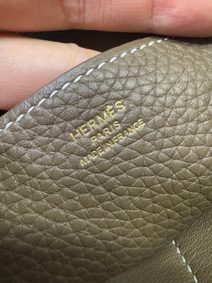 HERMES Halzan 25 大象灰金扣
