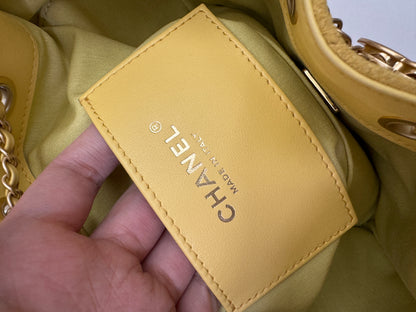 CHANEL Mini 25Bag 麂皮黃色