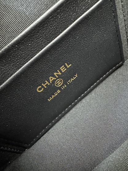 CHANEL 25P 拉絲金扣 LP盒子包