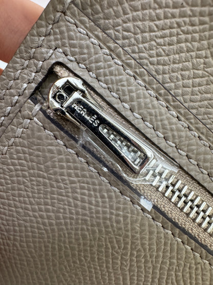 HERMES Bearn Wallet 瀝青灰銀扣 Epsom M8 Gris Asphalt PHW