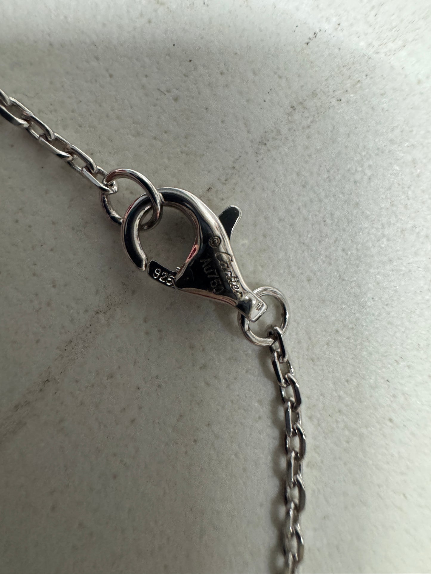 CARTIER Love 滿天星項鏈 白金色 【純銀電鍍18K金+莫桑鑽】