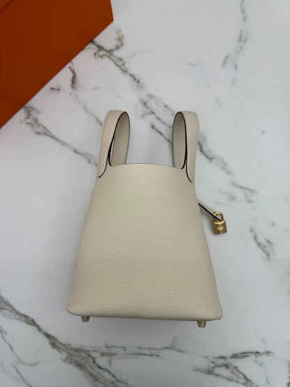 HERMES Picotin Lock 18 奶油白金扣 Nata GHW