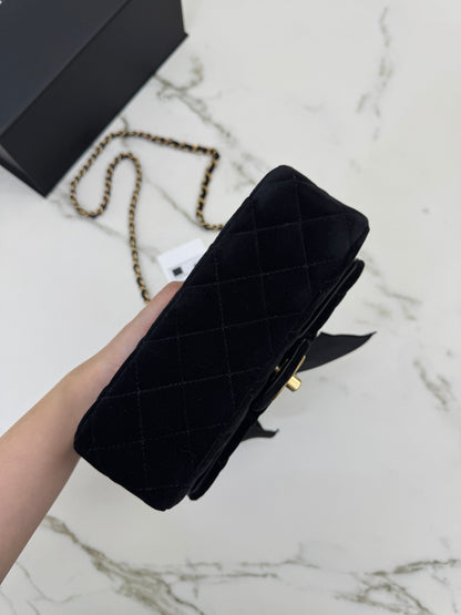 CHANEL 25K 蝴蝶結絲絨 Mini CF Top Handle