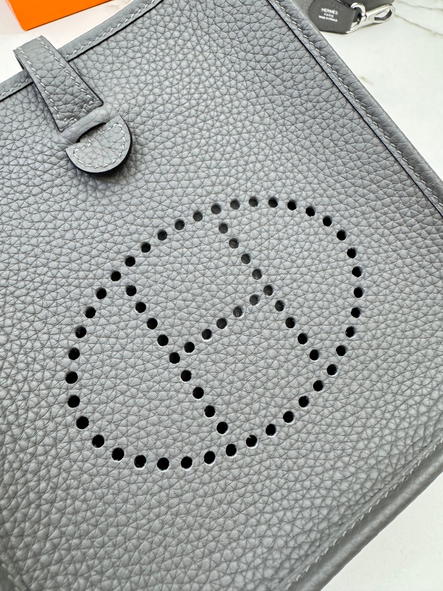 HERMES Mini Evelyne 積雨雲灰銀扣 Gris Meyer PHW