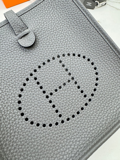 HERMES Mini Evelyne 積雨雲灰銀扣 Gris Meyer PHW