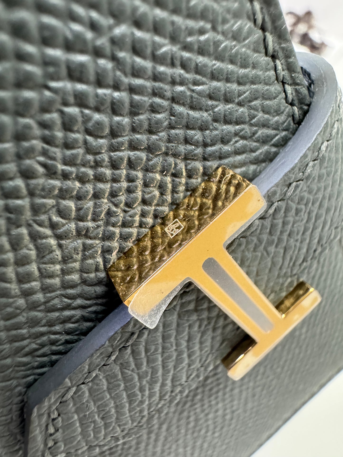 HERMES Bearn Wallet 短錢包 杏仁綠金扣