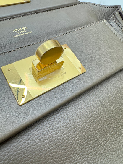 HERMES Mini 2424 大象灰金扣 Evercolor Etoupe GHW