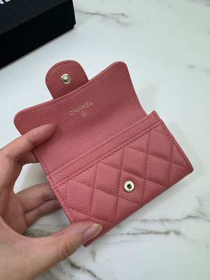 CHANEL CF Cardholder 珊瑚粉 牛皮