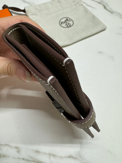 HERMES Bearn Wallet 大象灰 銀扣