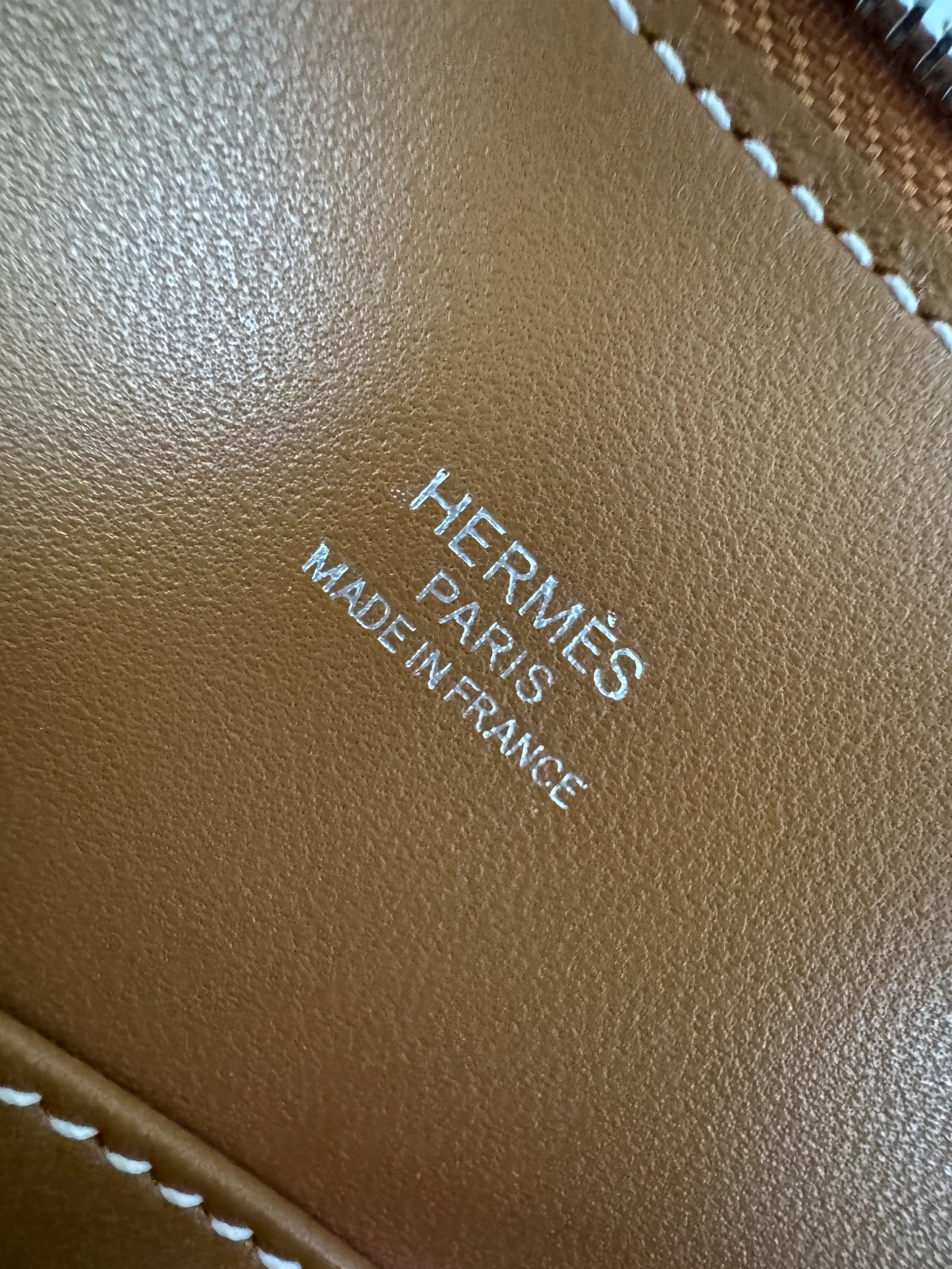 HERMES Mini Bolide 金棕色山羊皮 銀扣 Cherve Gold PHW