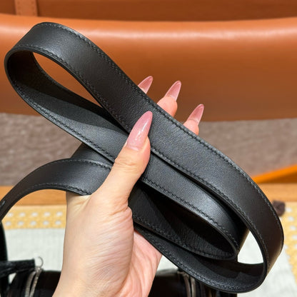 HERMES Mini Lindy Touch 拼鱷魚皮 黑色銀扣 noir