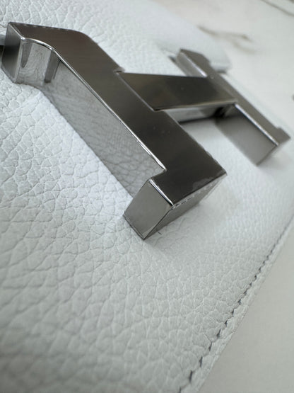 HERMES Mini Constance 新白色 銀扣 Evercolor 0U New White PHW