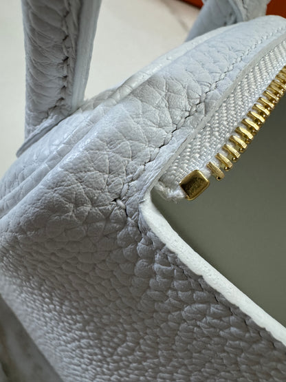 HERMES Mini Lindy II 純白色TC 金扣 GHW