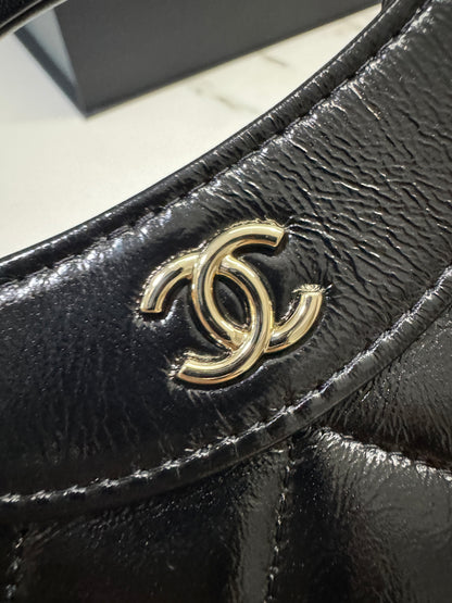 CHANEL 31Bag Nano 黑色油臘羊皮