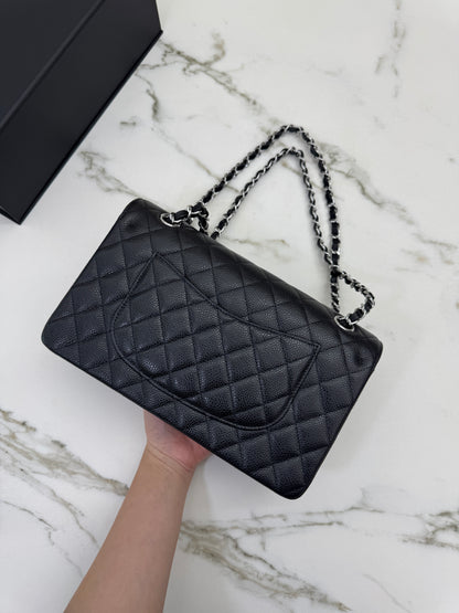 CHANEL CF25 Medium 黑銀牛