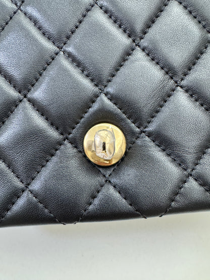 CHANEL 25K 亮面淺金球 Mini CF17 方胖子