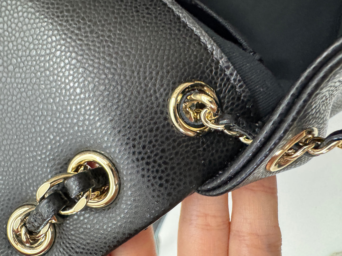 CHANEL 青蛙Duma 荔枝牛皮 Large