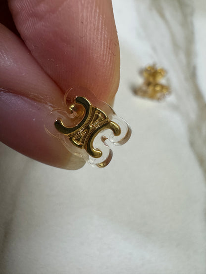 CELINE 凱旋門 透明耳環