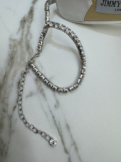 JIMMY CHOO Saeda 85 緞面白