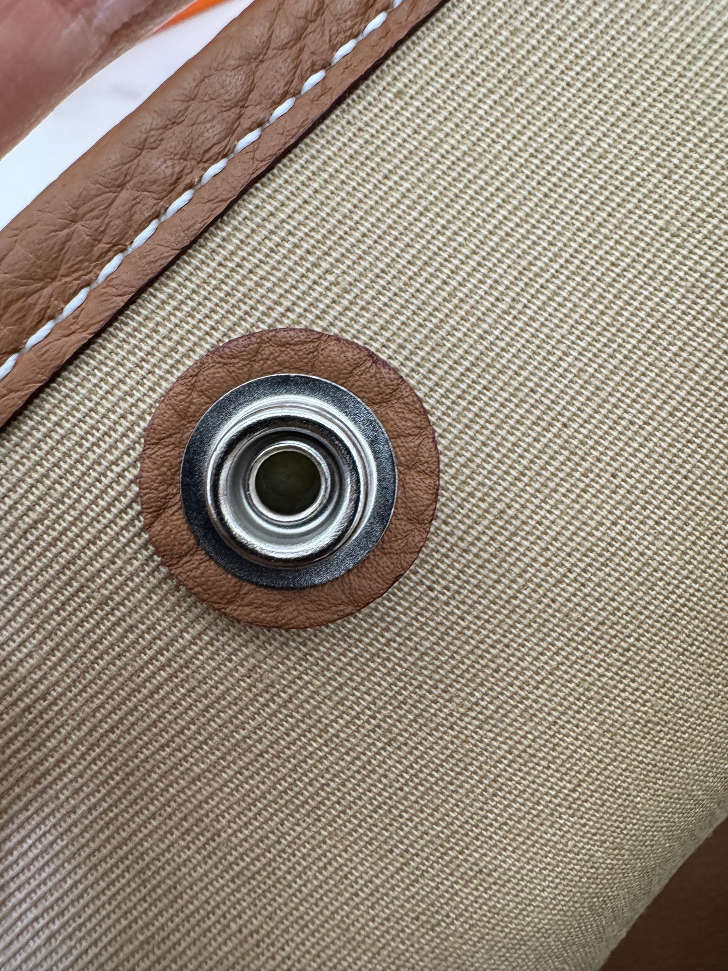 HERMES Garden Party 36 金棕拼風衣灰帆布 Negonda/ Canvas