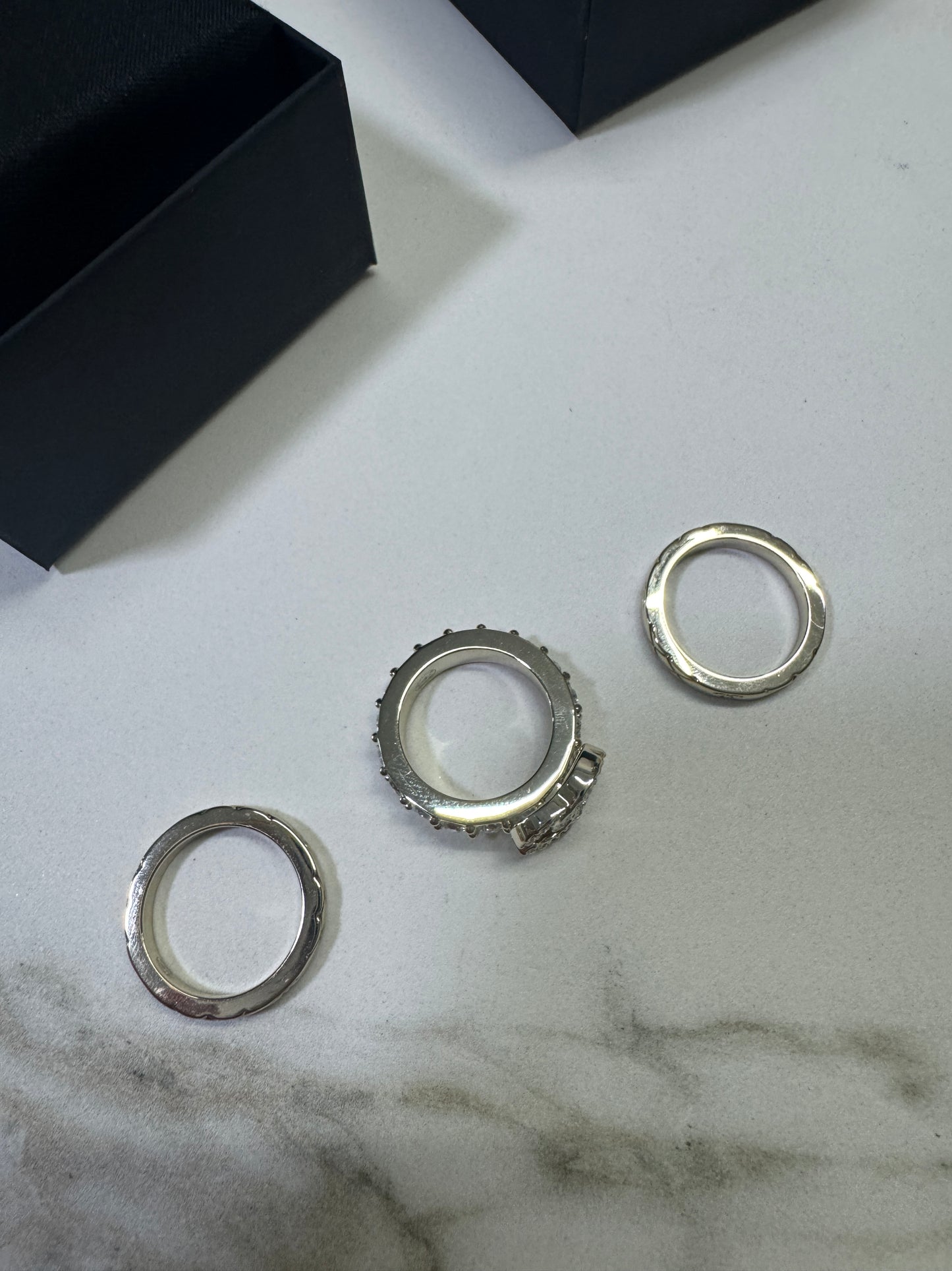 CHANEL 25P 三件套淺金色戒指