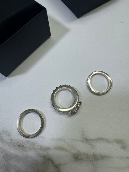 CHANEL 25P 三件套淺金色戒指