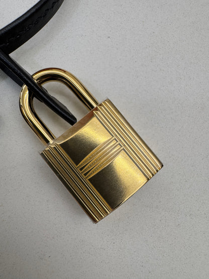 HERMES Kelly 25 黑色外縫金扣 Box Leather Sellier Noir GHW