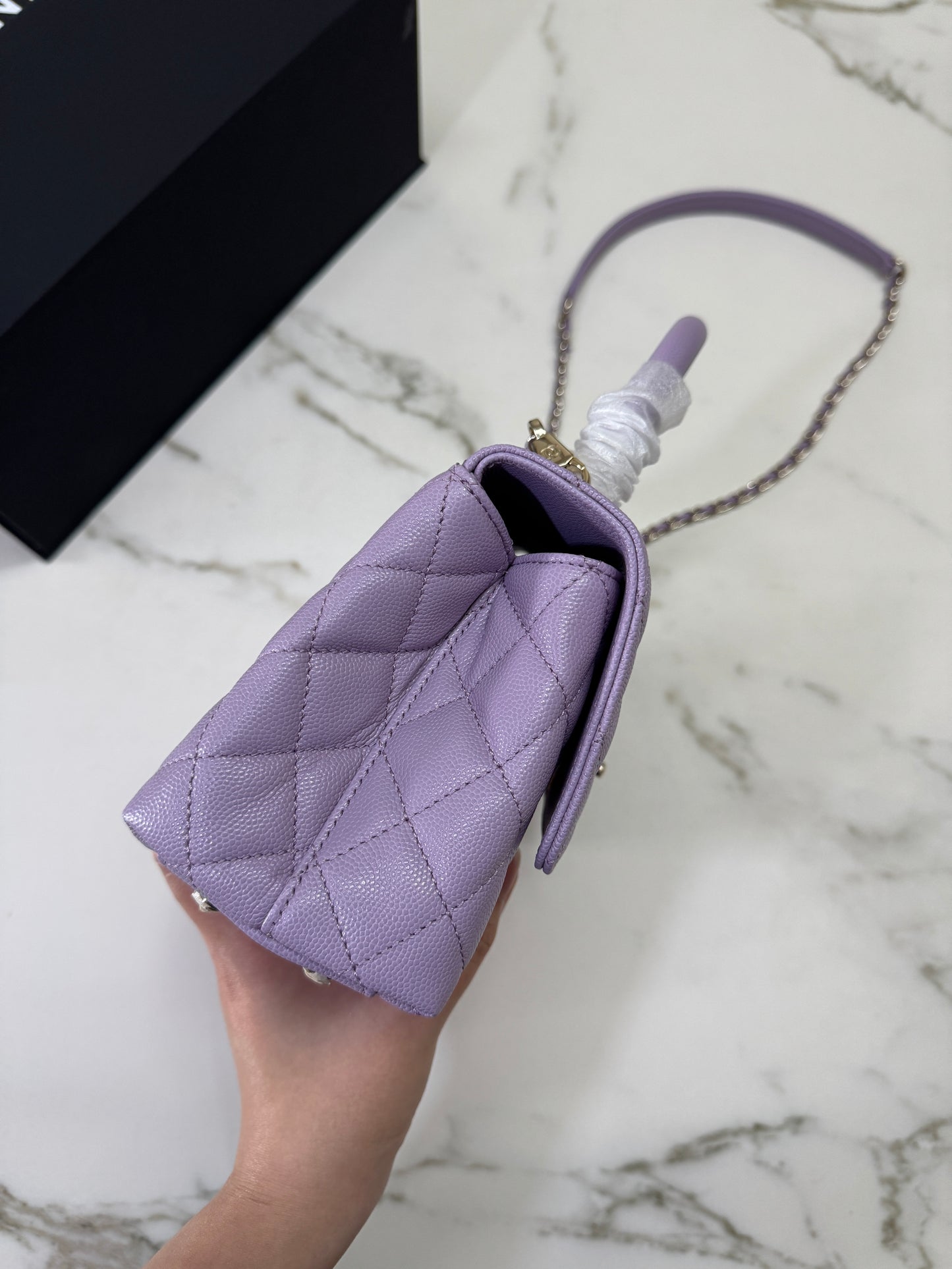 CHANEL Coco Handle 24P紫色 Small