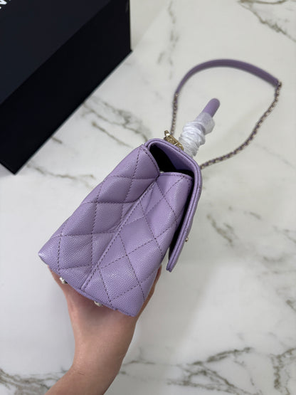 CHANEL Coco Handle 24P紫色 Small