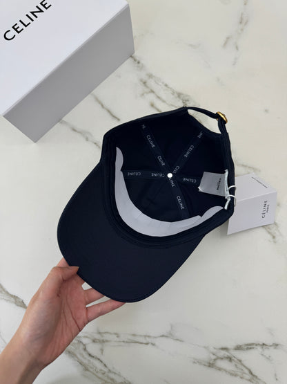 CELINE 黃色C字鴨舌帽 藏藍色
