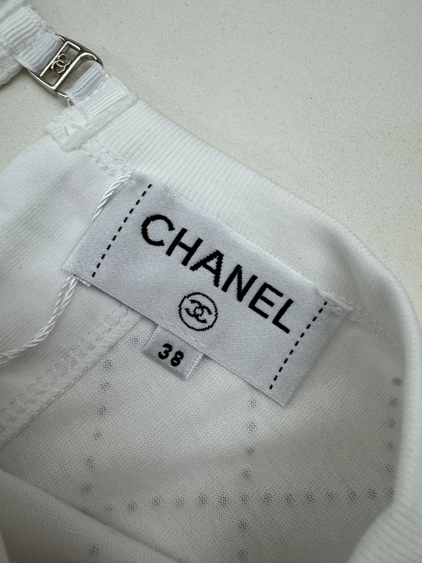 CHANEL 25S 燙鑽短袖Tee 白色