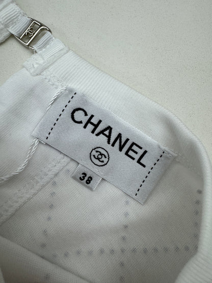 CHANEL 25S 燙鑽短袖Tee 白色