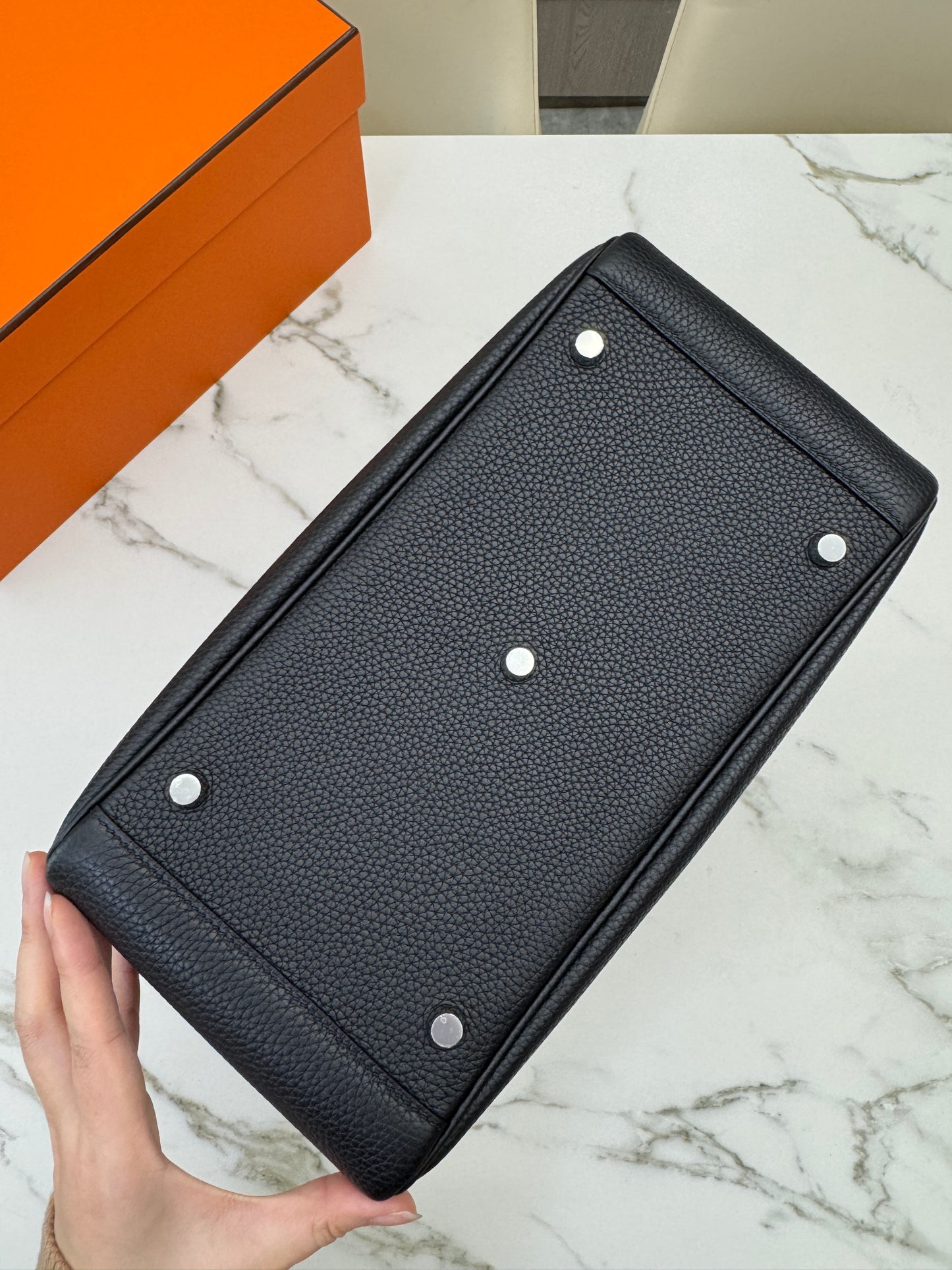 HERMES Lindy30 黑銀 TC Noir PHW