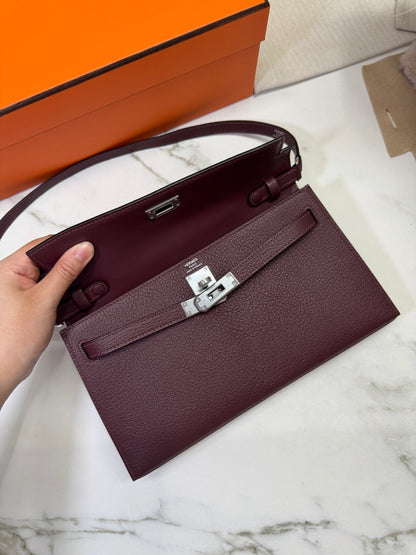 HERMES Kelly Elan 山羊皮 愛馬仕紅 Rough H PHW