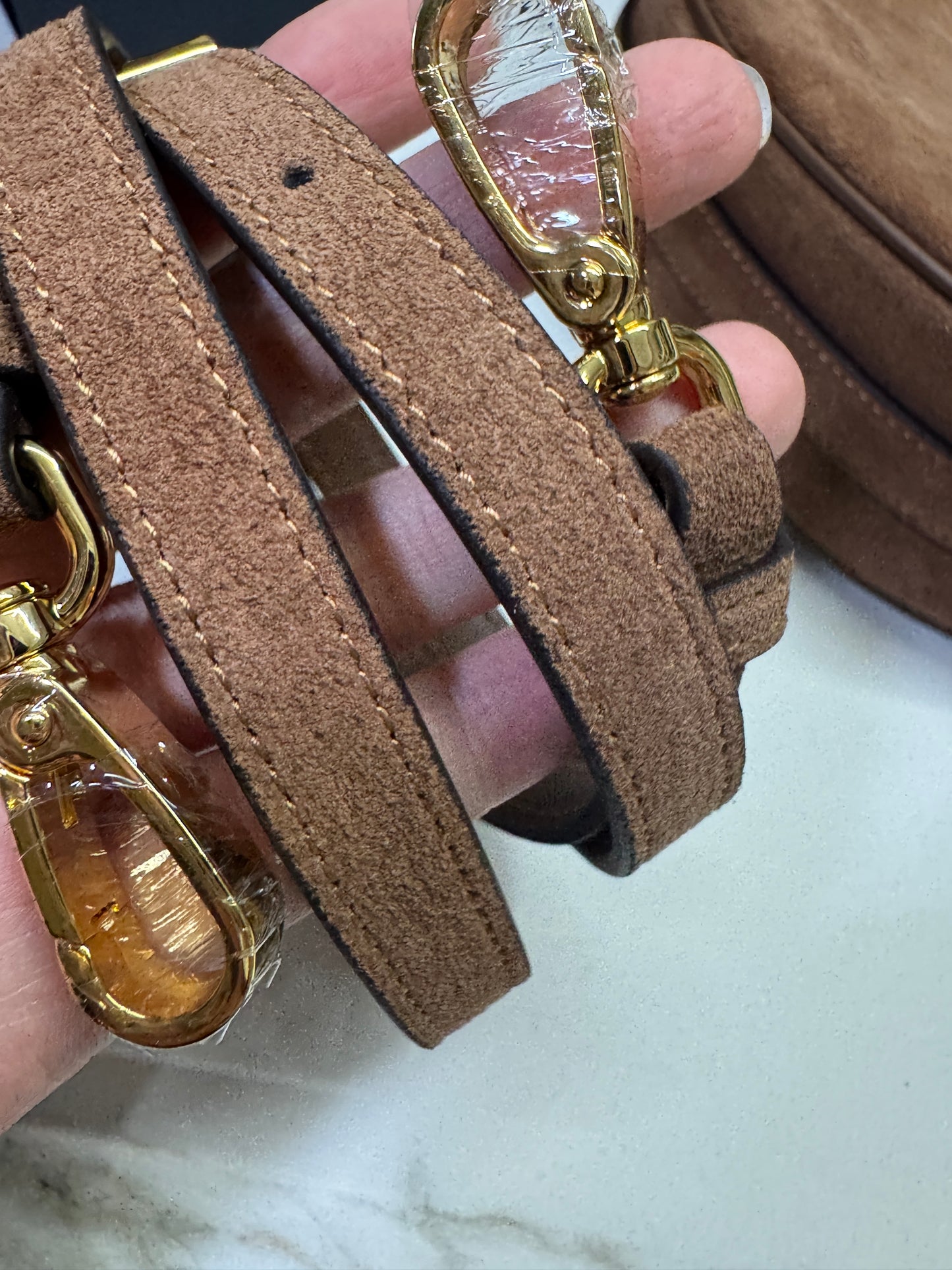 PRADA 半月包 麂皮棕色