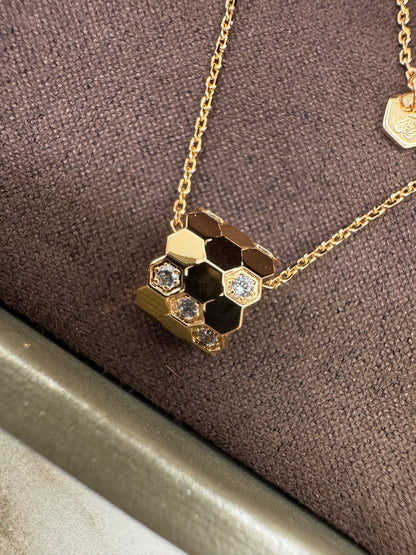 CHAUMET Bee My Love 玫瑰金筒形項鏈