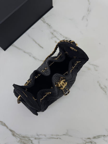 CHANEL Mini 25 Bag 黑牛仔26C