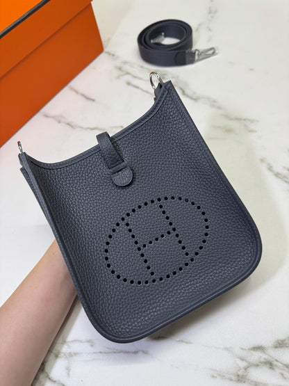 HERMES Mini Evelyn 石板灰銀扣 85 Ardoise PHW