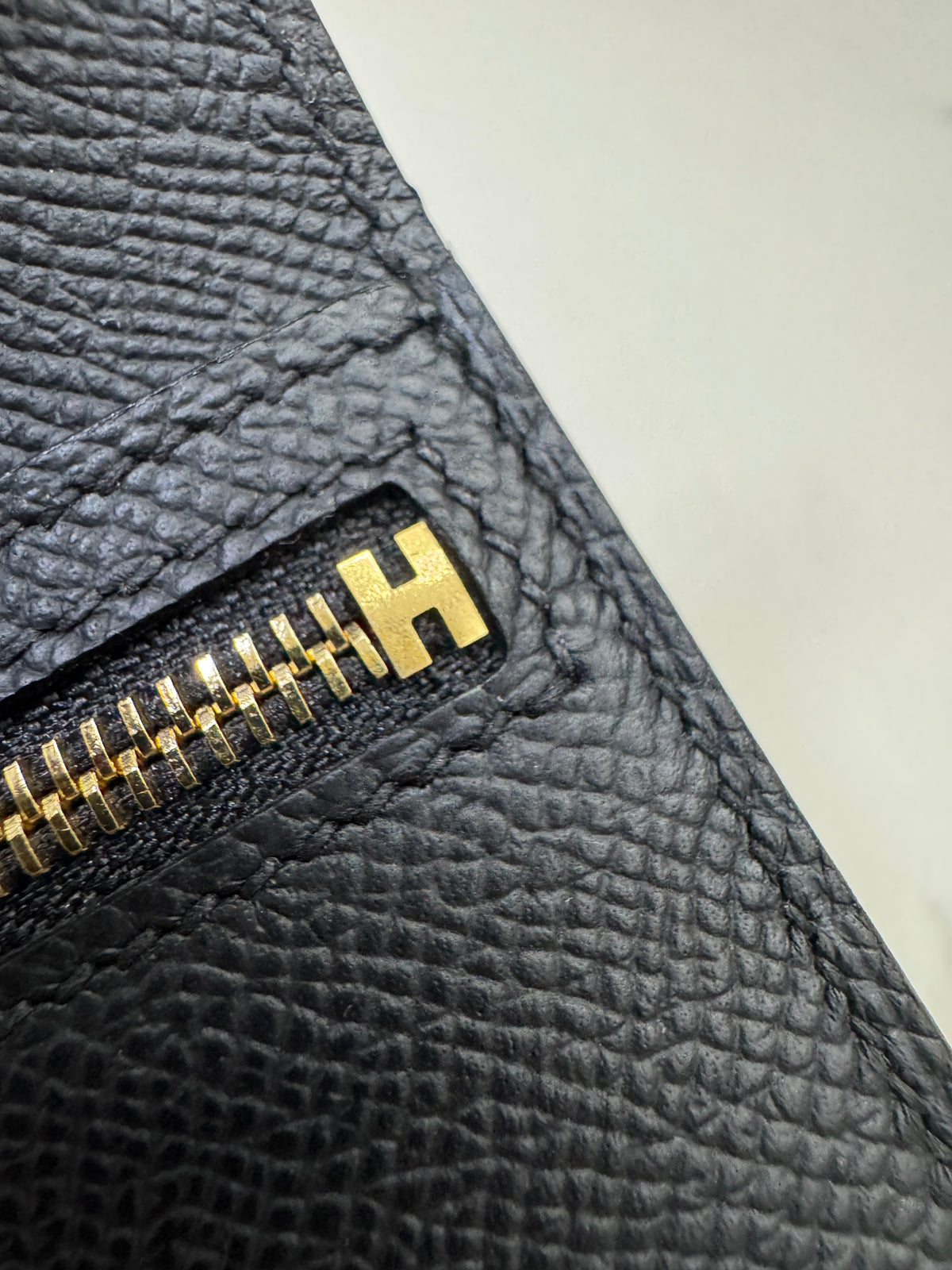 HERMES Bearn Compact Wallet 黑金 Epsom